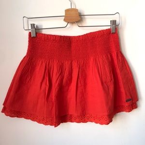 Roxy Ibiza Hot Orange Mini Skater Skirt Size XS